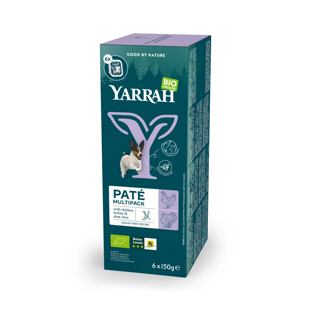 4x Yarrah Bio Hondenvoer Multipack Paté Graanvrij Kip - Kalkoen 2 4x Yarrah Bio Hondenvoer Multipack Paté Graanvrij Kip - Kalkoen - Afbeelding 2
