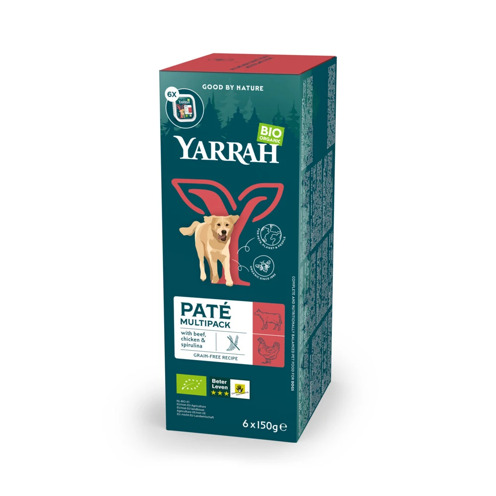 4x Yarrah Bio Hondenvoer Multipack Paté Graanvrij Rund - Kip 2 4x Yarrah Bio Hondenvoer Multipack Paté Graanvrij Rund - Kip - Afbeelding 2