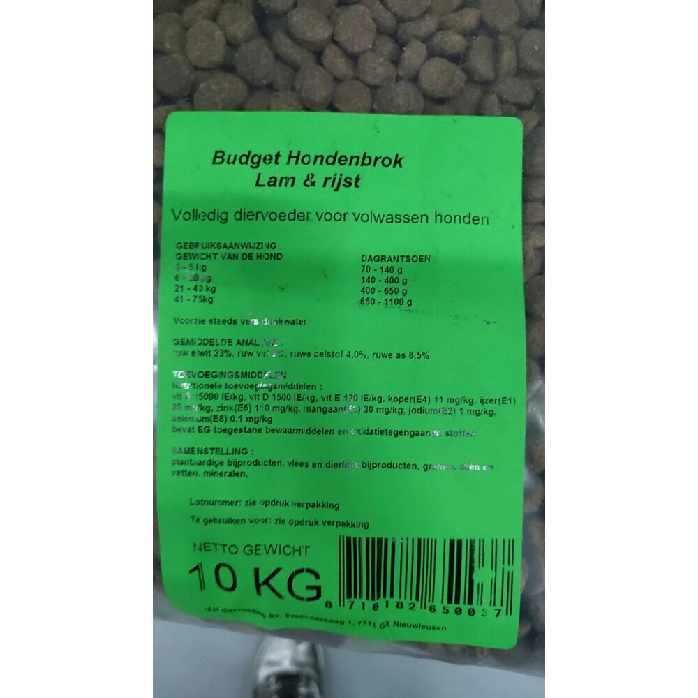 Budget Hondenvoer Adult Lam & Rijst 2 Budget Hondenvoer Adult Lam & Rijst - Afbeelding 2