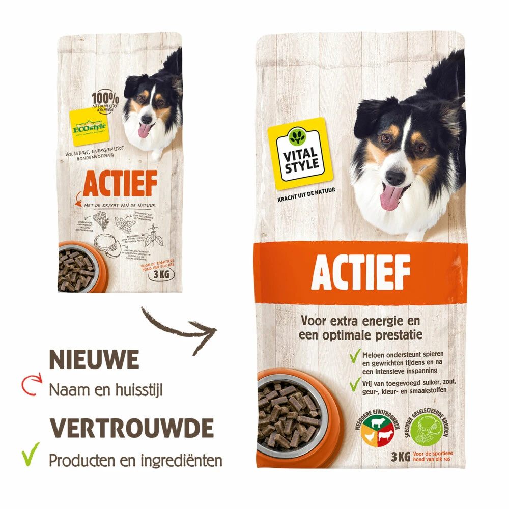 VITALstyle Hondenvoer Actief Hondenbrokken 3 VITALstyle Hondenvoer Actief Hondenbrokken - Afbeelding 3