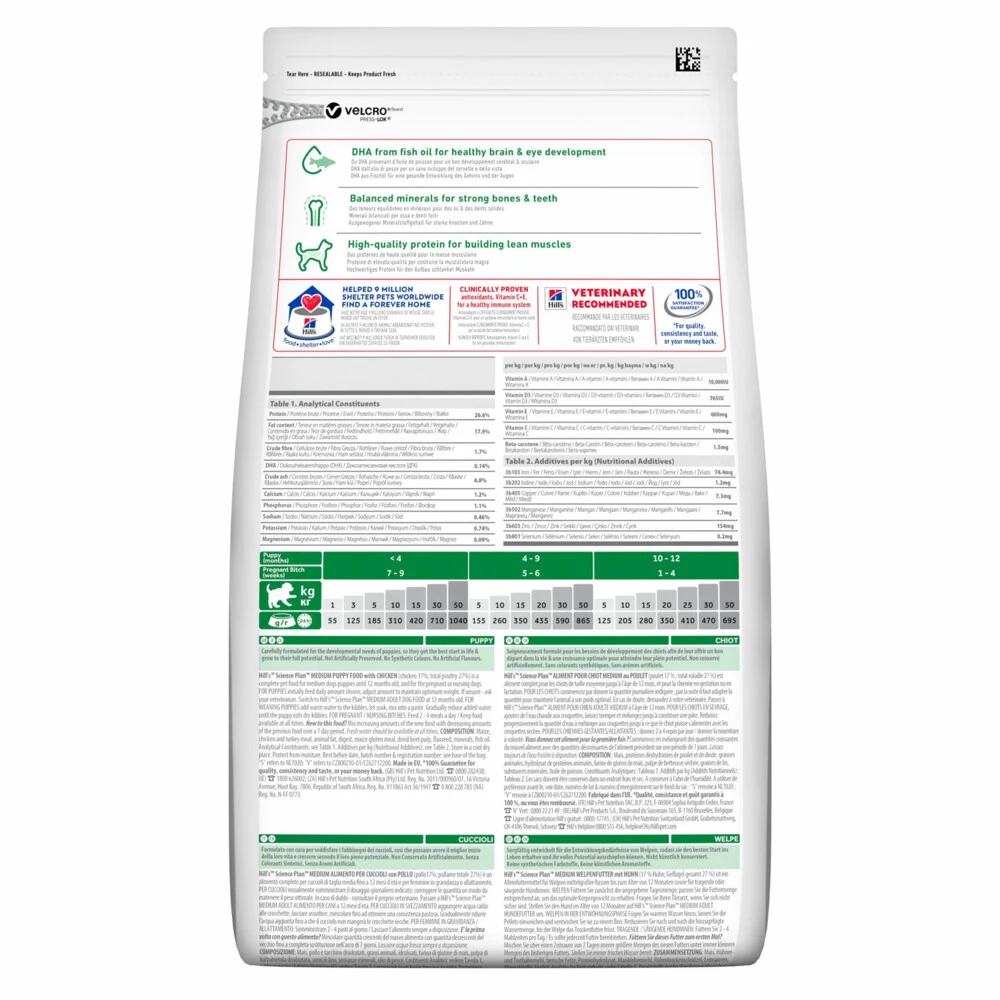 Hill's 4x Hillu0027s Science Plan Hondenvoer Puppy Medium Kip 2 Hill's 4x Hillu0027s Science Plan Hondenvoer Puppy Medium Kip - Afbeelding 2