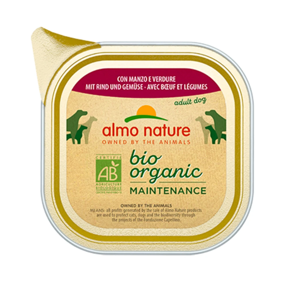 32x Almo Nature Bio Organic Maintenance Hondenvoer Rund En Groenten 1 32x Almo Nature Bio Organic Maintenance Hondenvoer Rund En Groenten