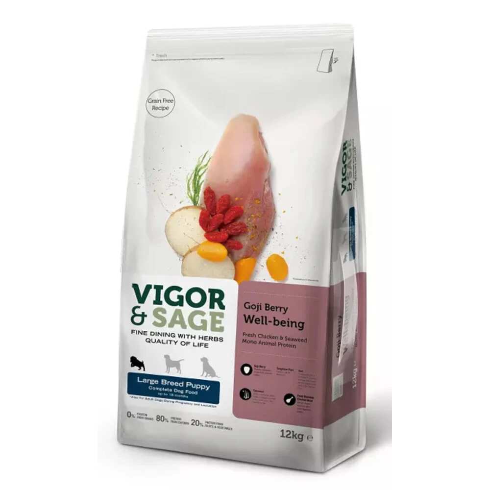 Vigor & Sage Hondenvoer Large Breed Puppy Well-Being Gojiberry 1 Vigor & Sage Hondenvoer Large Breed Puppy Well-Being Gojiberry